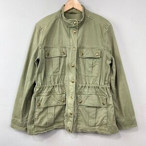 GAP Utility Jacket Olive Green Anorak Size M Fall Layering Basic Minimalist Prep